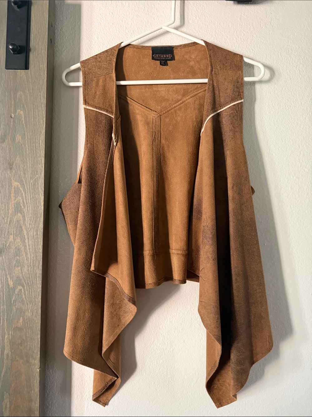 Shyanne Brown Suede Waterfall Vest